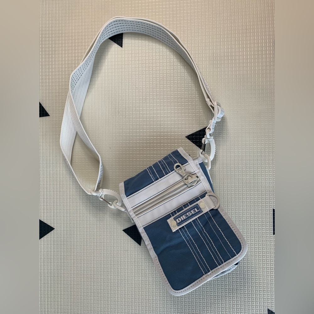 Diesel Crossbody Bag, vintage, blue and white